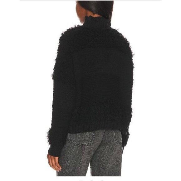 Revolve Central Park West Black Textured Fringe Sweater Womens Size Small - Picture 2 of 5